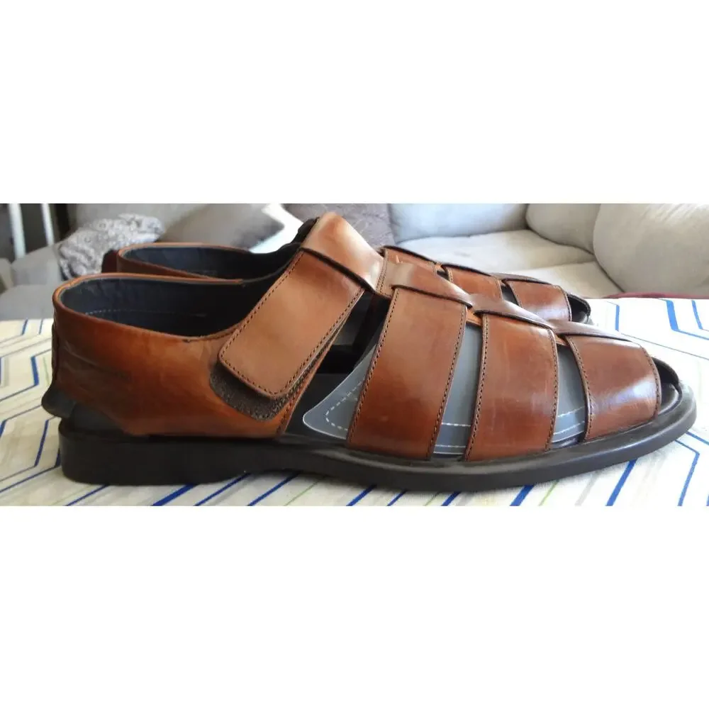 To Boot New York Adam Derrick Brown Leather Fisherman Sandal Closed Toe Men 13